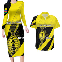 New Caledonia Is In My DNA Couples Matching Long Sleeve Bodycon Dress and Hawaiian Shirt - Polynesian Pride
