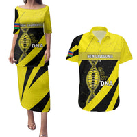 New Caledonia Is In My DNA Couples Matching Puletasi and Hawaiian Shirt DT05 Yellow - Polynesian Pride