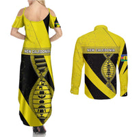 New Caledonia Is In My DNA Couples Matching Summer Maxi Dress and Long Sleeve Button Shirt - Polynesian Pride
