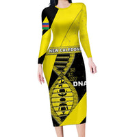 New Caledonia Is In My DNA Family Matching Long Sleeve Bodycon Dress and Hawaiian Shirt - Polynesian Pride