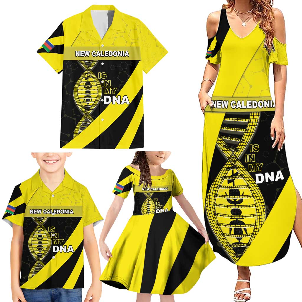 New Caledonia Is In My DNA Family Matching Summer Maxi Dress and Hawaiian Shirt - Polynesian Pride