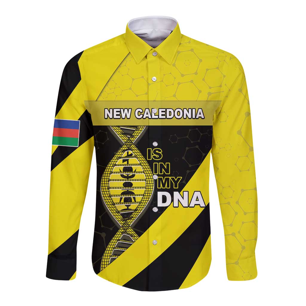 New Caledonia Is In My DNA Long Sleeve Button Shirt DT05 Unisex Yellow - Polynesian Pride