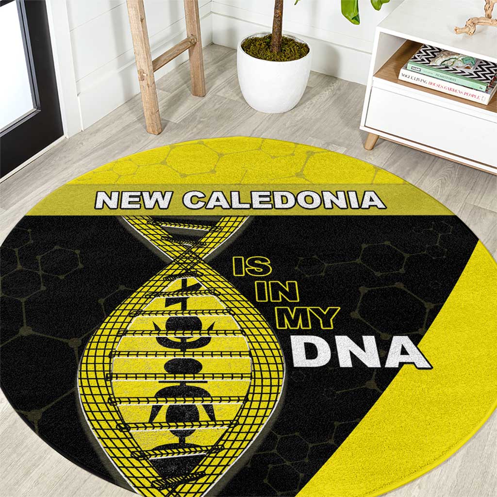New Caledonia Is In My DNA Round Carpet DT05 Yellow - Polynesian Pride
