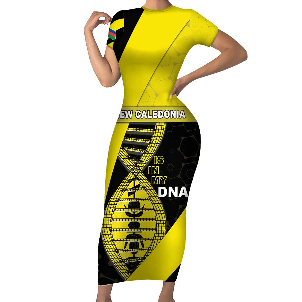 New Caledonia Is In My DNA Short Sleeve Bodycon Dress - Polynesian Pride