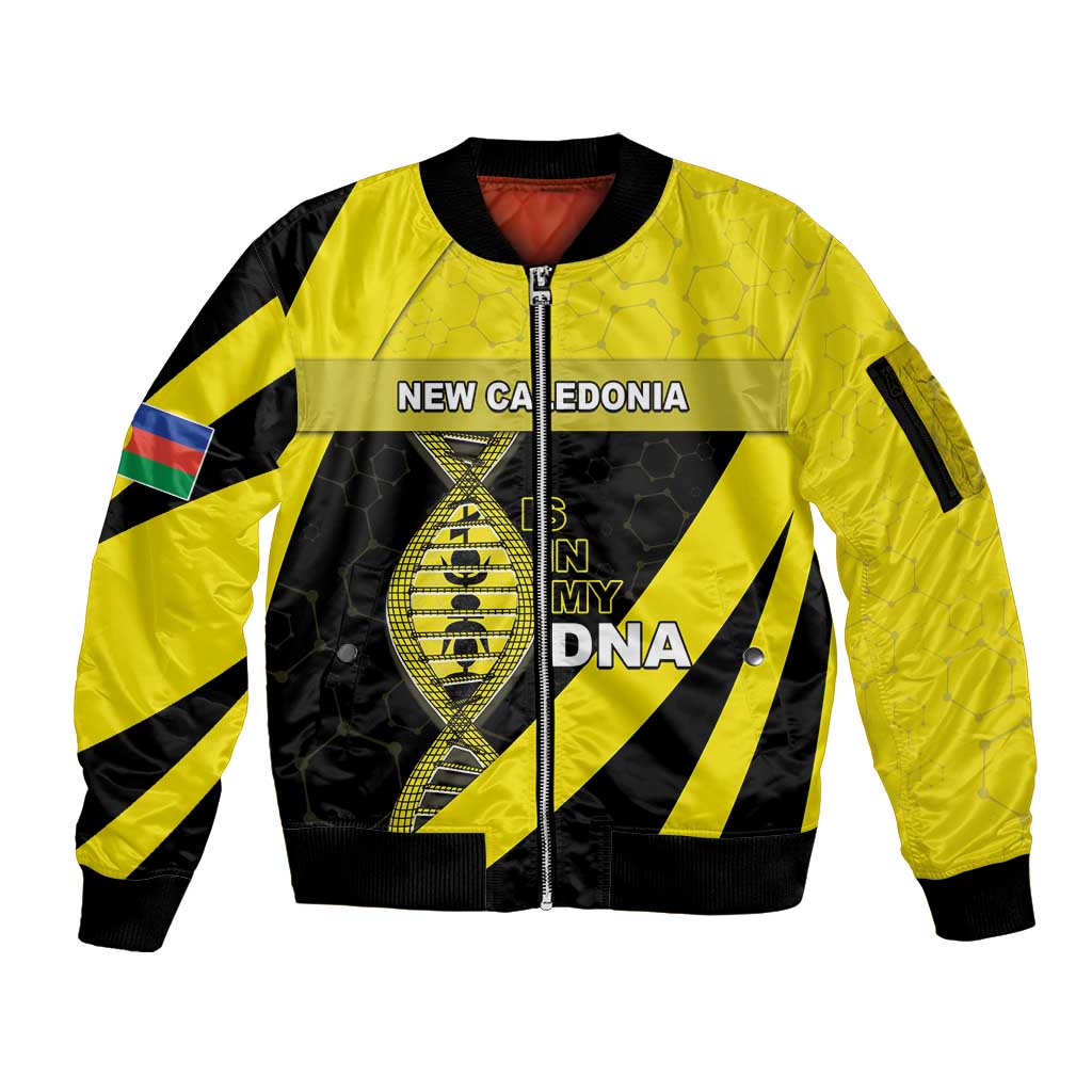 New Caledonia Is In My DNA Sleeve Zip Bomber Jacket DT05 Unisex Yellow - Polynesian Pride