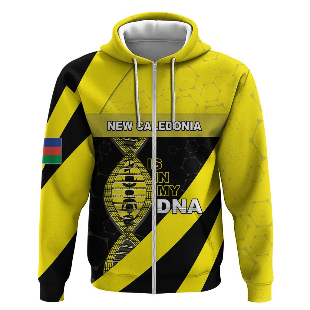 New Caledonia Is In My DNA Zip Hoodie DT05 Zip Hoodie Yellow - Polynesian Pride