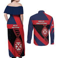 Wallis And Futuna Is In My DNA Couples Matching Off Shoulder Maxi Dress and Long Sleeve Button Shirt - Polynesian Pride