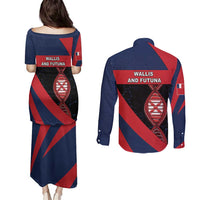 Wallis And Futuna Is In My DNA Couples Matching Puletasi and Long Sleeve Button Shirt - Polynesian Pride