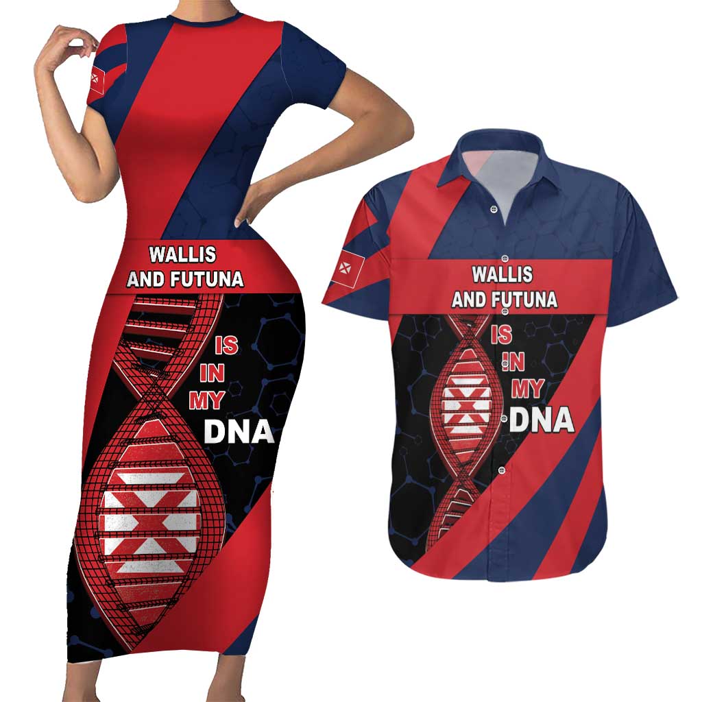 Wallis And Futuna Is In My DNA Couples Matching Short Sleeve Bodycon Dress and Hawaiian Shirt - Polynesian Pride