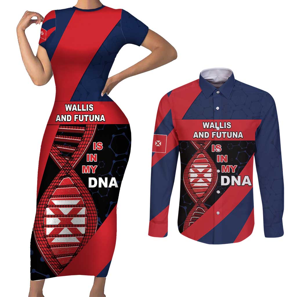 Wallis And Futuna Is In My DNA Couples Matching Short Sleeve Bodycon Dress and Long Sleeve Button Shirt - Polynesian Pride