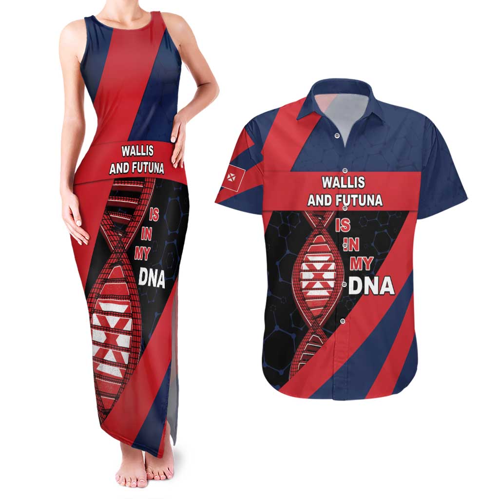 Wallis And Futuna Is In My DNA Couples Matching Tank Maxi Dress and Hawaiian Shirt - Polynesian Pride