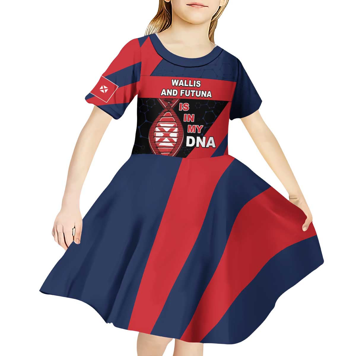 Wallis And Futuna Is In My DNA Kid Short Sleeve Dress - Polynesian Pride