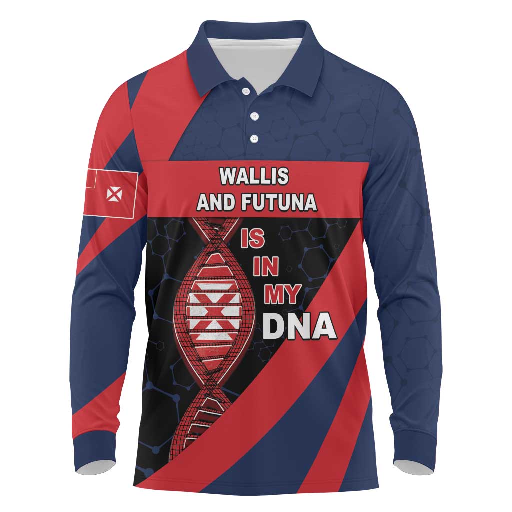 Wallis And Futuna Is In My DNA Long Sleeve Polo Shirt DT05 Multicolor - Polynesian Pride