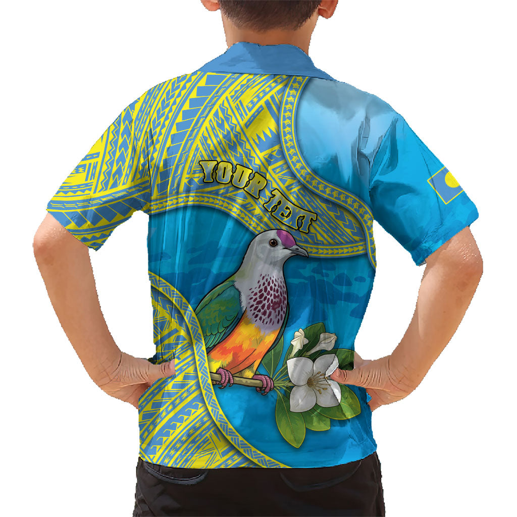 Personalised Palau Biib Bird Family Matching Tank Maxi Dress and Hawaiian Shirt Rur Flower And Rock Islands Patterns