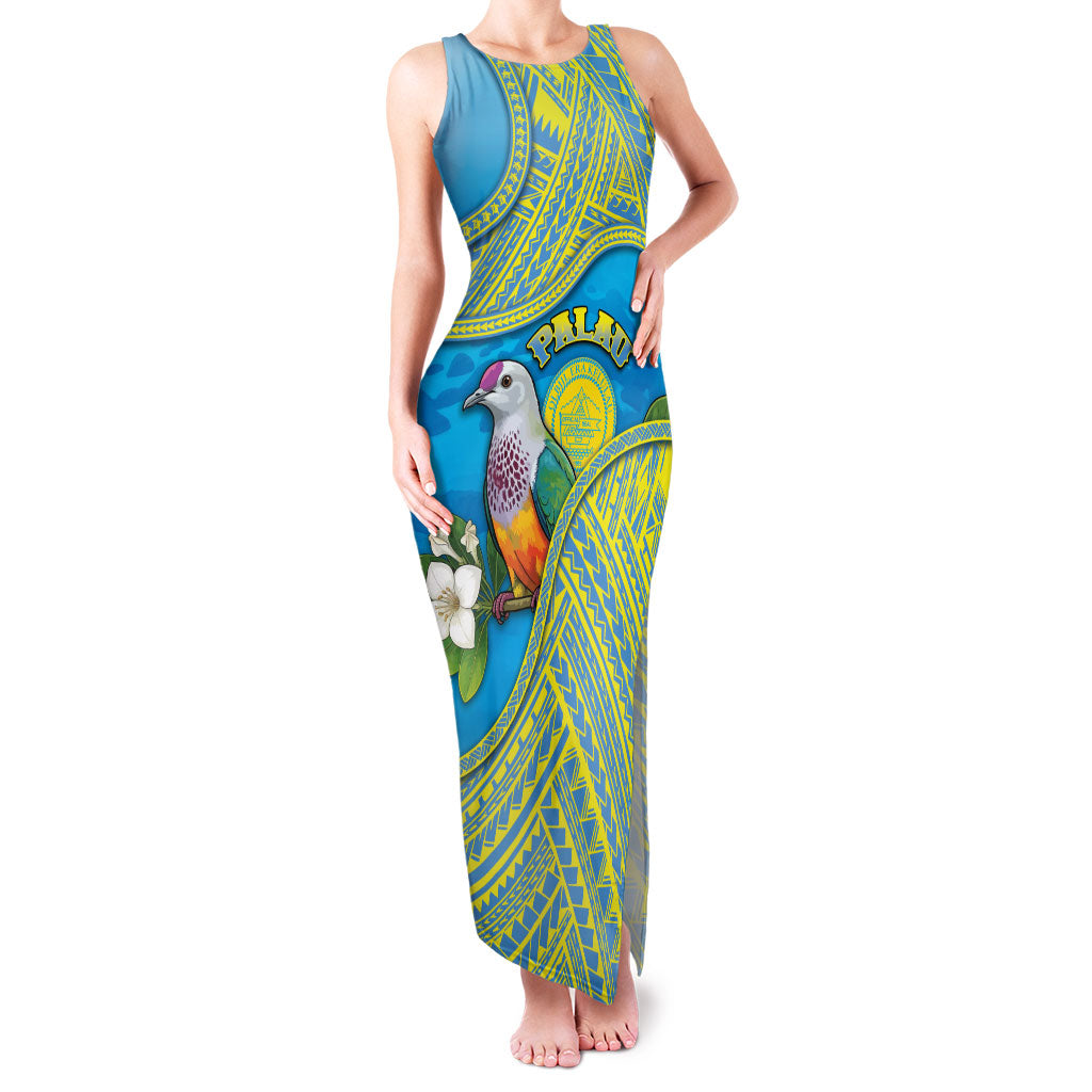 Personalised Palau Biib Bird Family Matching Tank Maxi Dress and Hawaiian Shirt Rur Flower And Rock Islands Patterns