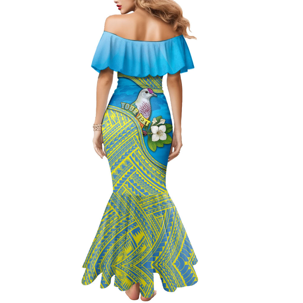 Personalised Palau Biib Bird Mermaid Dress Rur Flower And Rock Islands Patterns