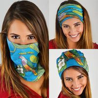 Personalised Palau Biib Bird Neck Gaiter Rur Flower And Rock Islands Patterns