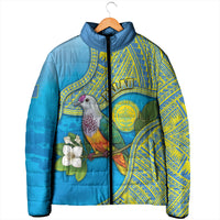 Personalised Palau Biib Bird Padded Jacket Rur Flower And Rock Islands Patterns
