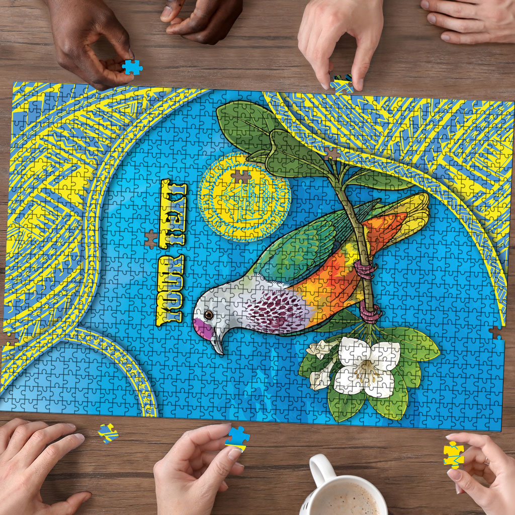 Personalised Palau Biib Bird Puzzle Rur Flower And Rock Islands Patterns