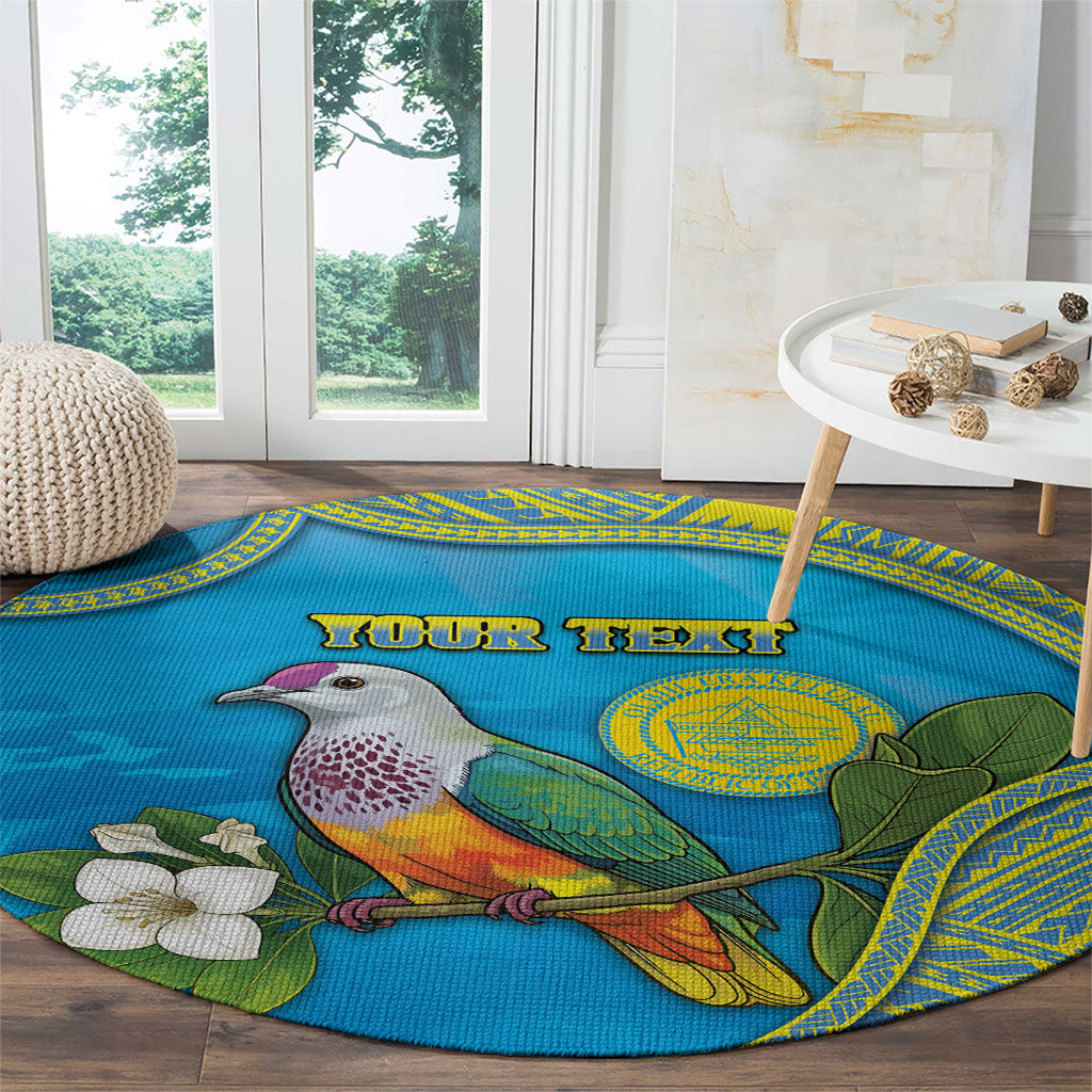 Personalised Palau Biib Bird Round Carpet Rur Flower And Rock Islands Patterns