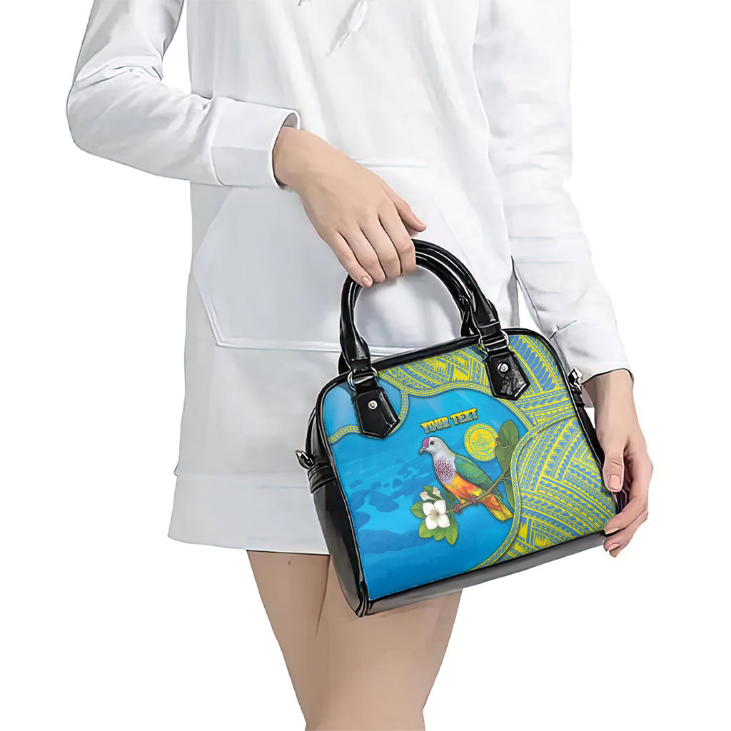 Personalised Palau Biib Bird Shoulder Handbag Rur Flower And Rock Islands Patterns