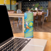 Personalised Palau Biib Bird Skinny Tumbler Rur Flower And Rock Islands Patterns