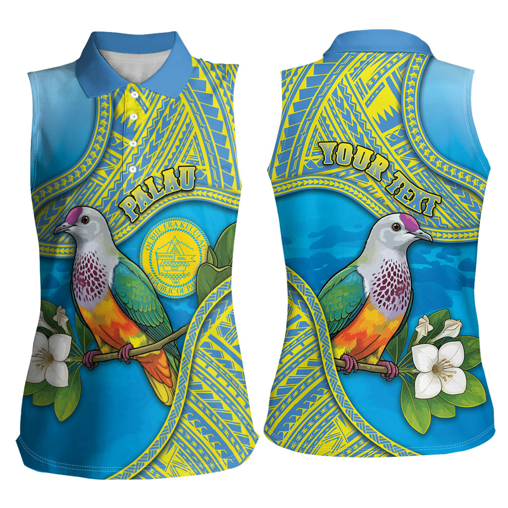 Personalised Palau Biib Bird Women Sleeveless Polo Shirt Rur Flower And Rock Islands Patterns