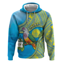 Personalised Palau Biib Bird Zip Hoodie Rur Flower And Rock Islands Patterns