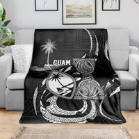 Guam Liberation Day Blanket Black White Latte Stone Tribal Patterns