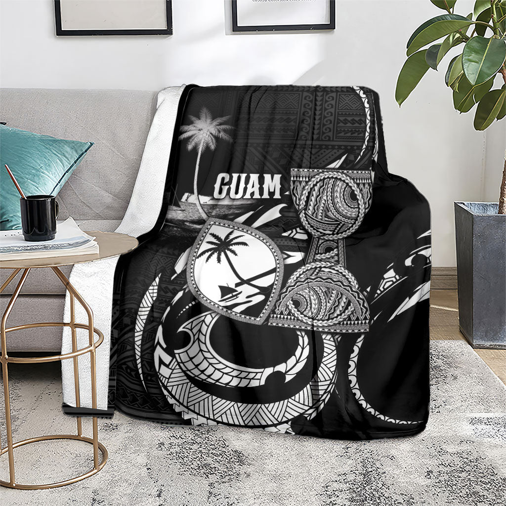 Guam Liberation Day Blanket Black White Latte Stone Tribal Patterns
