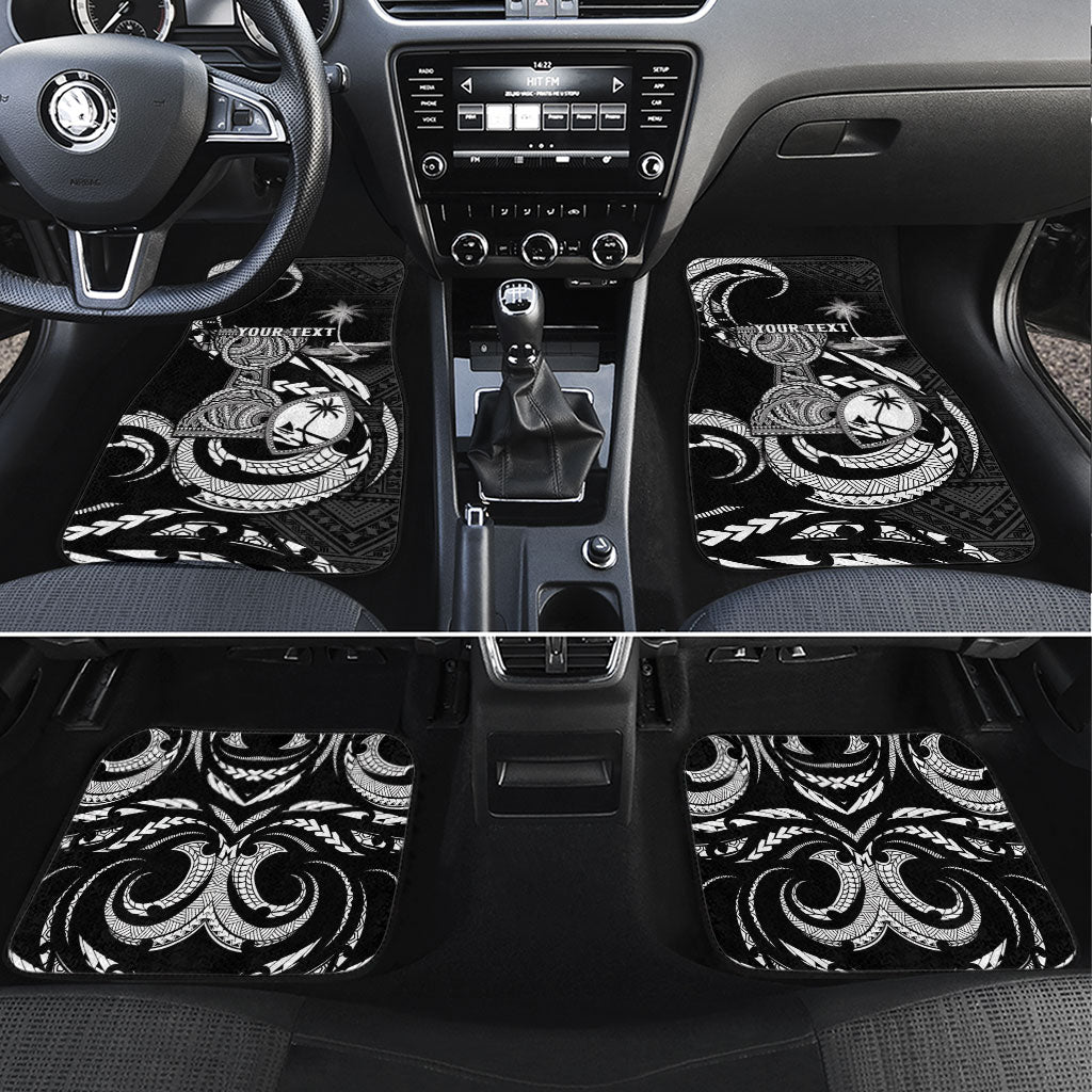 Personalised Guam Liberation Day Car Mats Black White Latte Stone Tribal Patterns DT05 Set 4pcs Black - Polynesian Pride