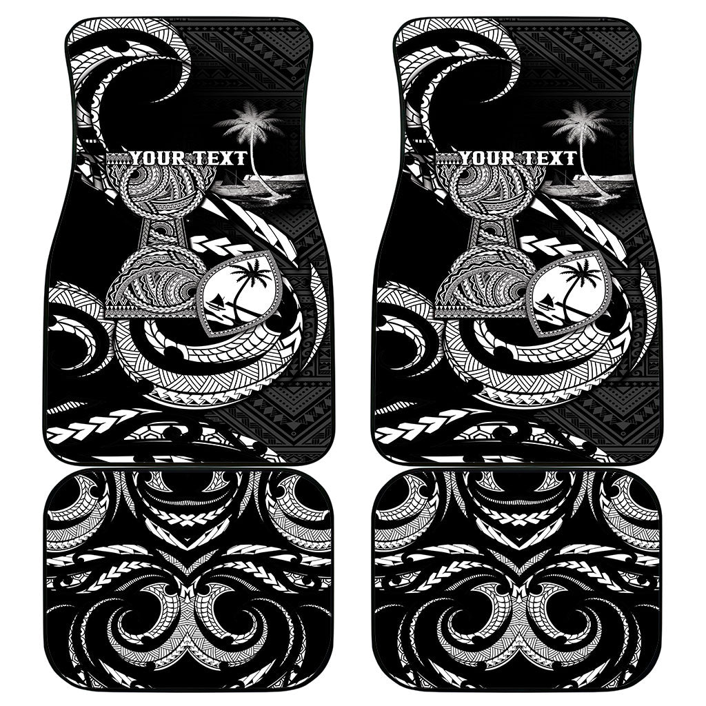 Personalised Guam Liberation Day Car Mats Black White Latte Stone Tribal Patterns