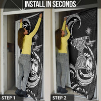 Personalised Guam Liberation Day Door Cover Black White Latte Stone Tribal Patterns