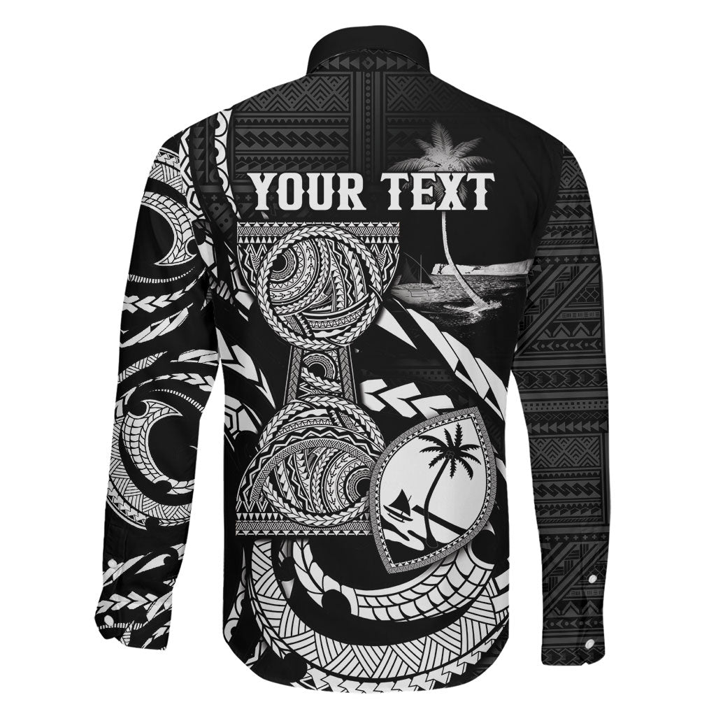 Personalised Guam Liberation Day Family Matching Summer Maxi Dress and Hawaiian Shirt Black White Latte Stone Tribal Patterns