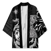 Personalised Guam Liberation Day Kimono Black White Latte Stone Tribal Patterns