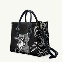 Guam Liberation Day Leather Bag Black White Latte Stone Tribal Patterns