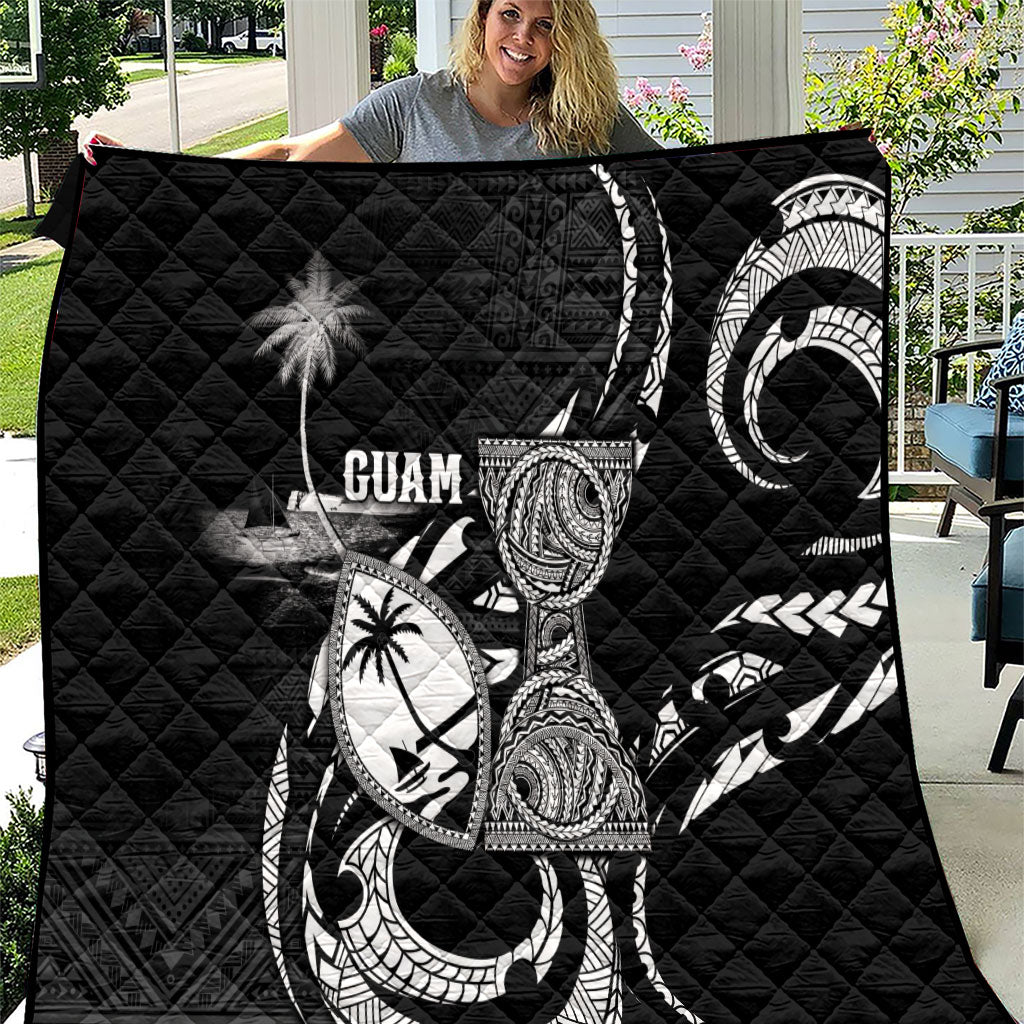 Guam Liberation Day Quilt Black White Latte Stone Tribal Patterns