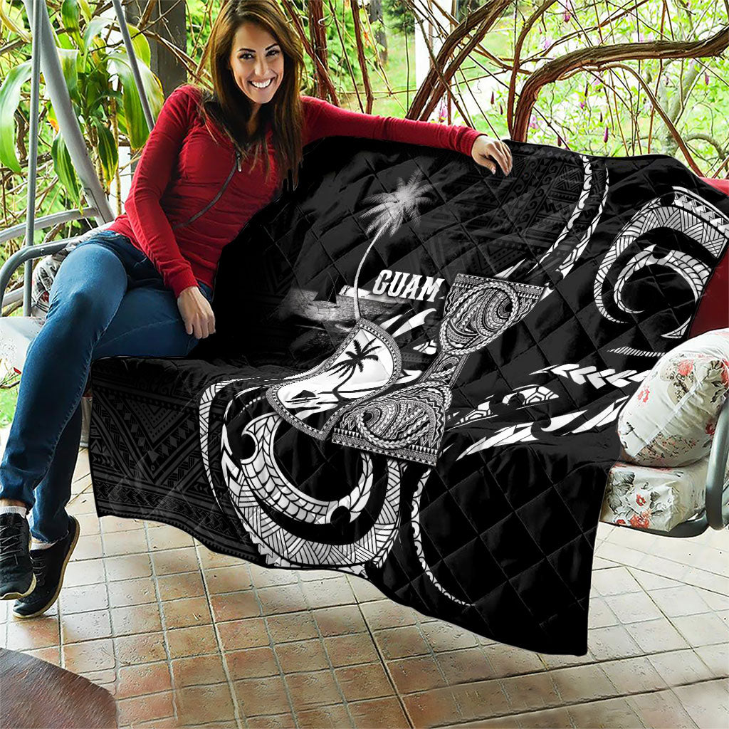 Guam Liberation Day Quilt Black White Latte Stone Tribal Patterns