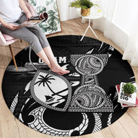 Guam Liberation Day Round Carpet Black White Latte Stone Tribal Patterns