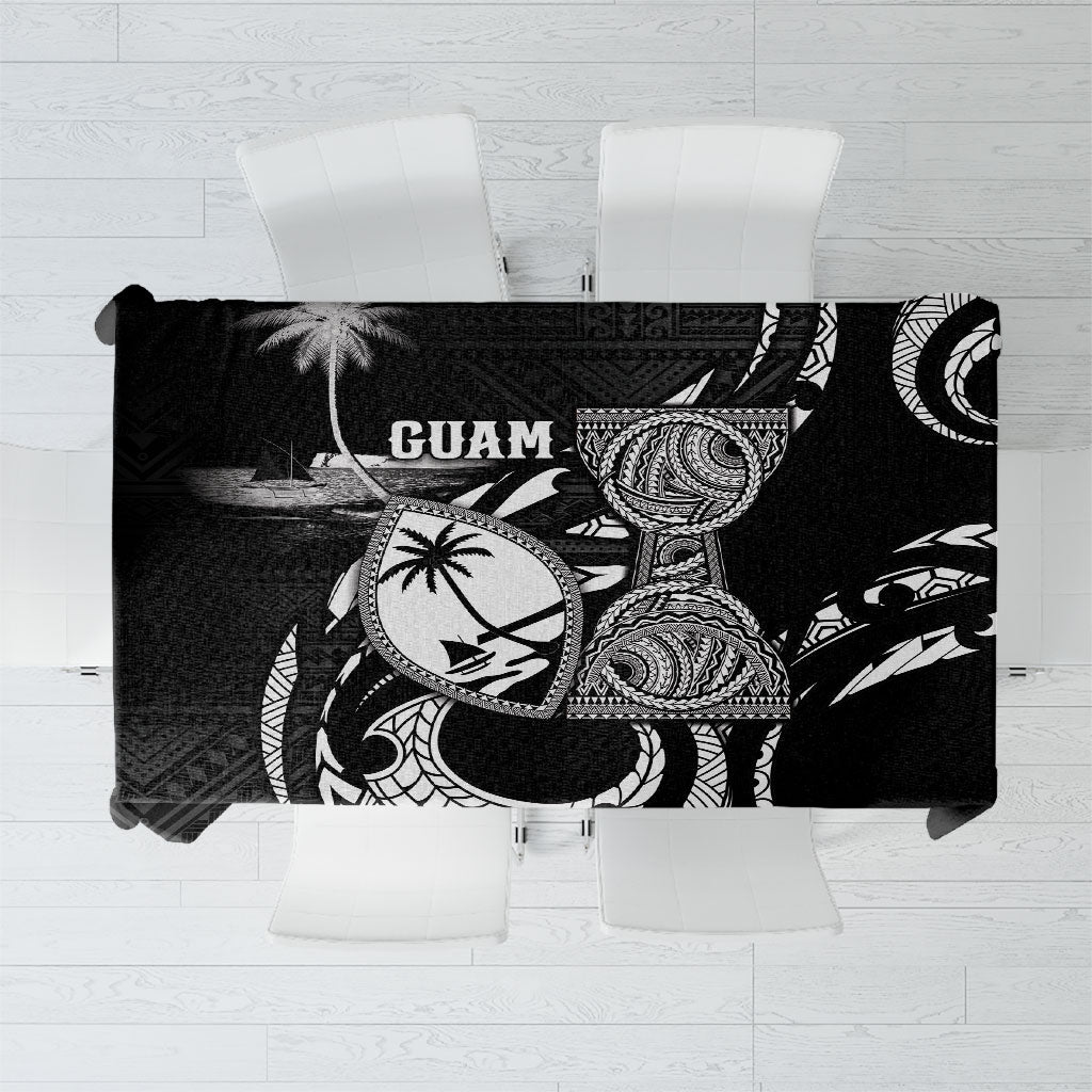 Guam Liberation Day Tablecloth Black White Latte Stone Tribal Patterns