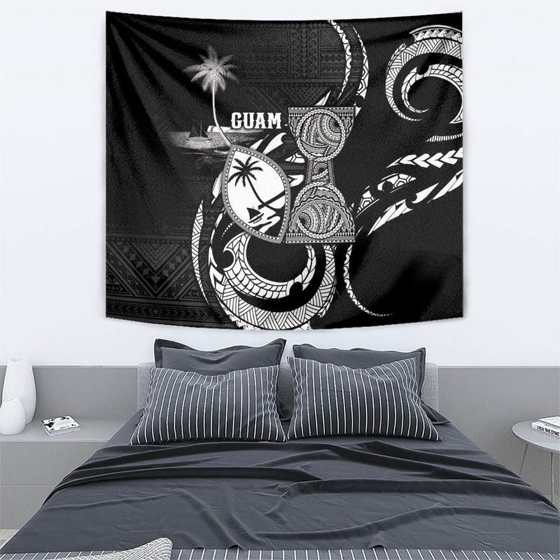 Guam Liberation Day Tapestry Black White Latte Stone Tribal Patterns 