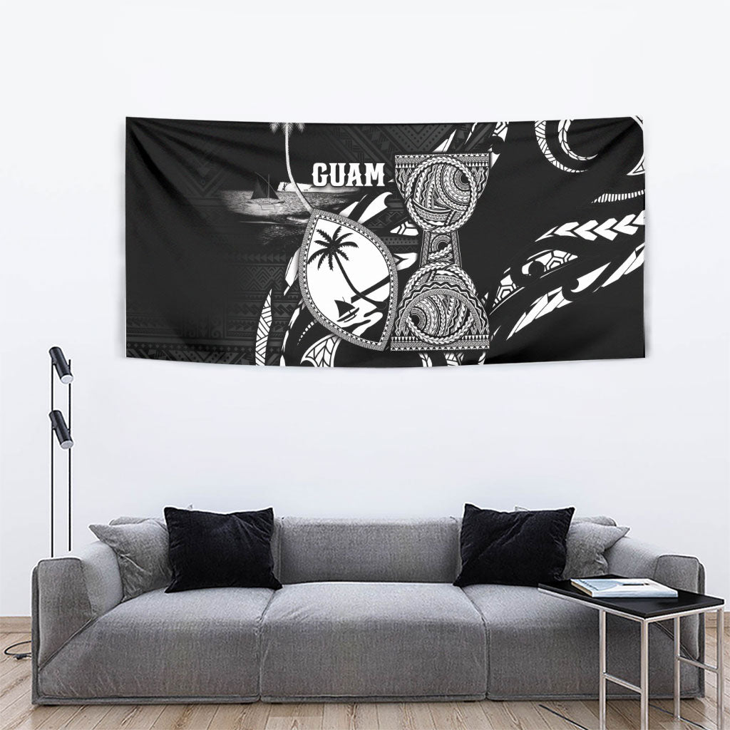 Guam Liberation Day Tapestry Black White Latte Stone Tribal Patterns