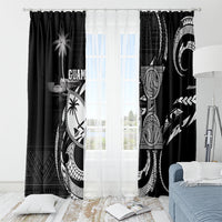 Guam Liberation Day Window Curtain Black White Latte Stone Tribal Patterns