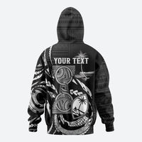 Personalised Guam Liberation Day Zip Hoodie Black White Latte Stone Tribal Patterns