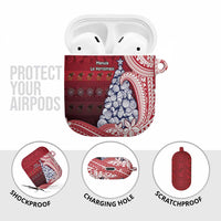American Samoa Christmas AirPods Case Seashell Xmas Tree Tribal Waves - Polynesian Pride