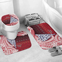 American Samoa Christmas Bathroom Set Seashell Xmas Tree Tribal Waves - Polynesian Pride