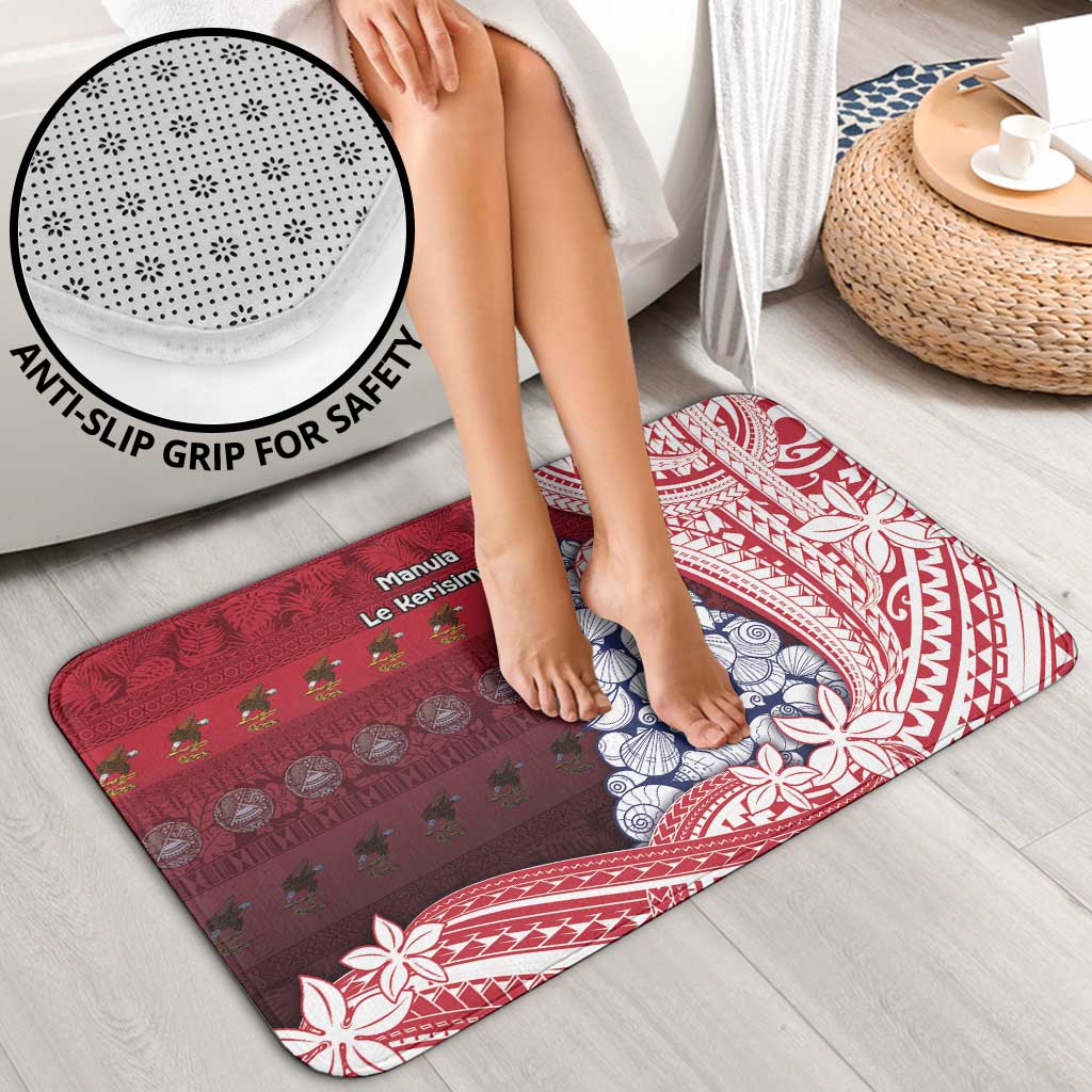 American Samoa Christmas Bathroom Set Seashell Xmas Tree Tribal Waves - Polynesian Pride