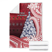 American Samoa Christmas Blanket Seashell Xmas Tree Tribal Waves - Polynesian Pride