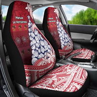 American Samoa Christmas Car Seat Cover Seashell Xmas Tree Tribal Waves - Polynesian Pride