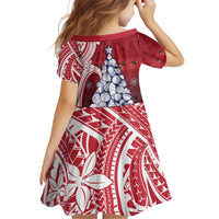 American Samoa Christmas Family Matching Off The Shoulder Long Sleeve Dress and Hawaiian Shirt Seashell Xmas Tree Tribal Waves - Polynesian Pride